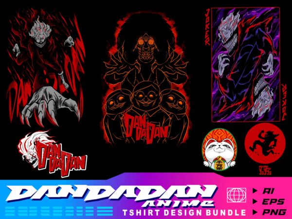 Dandadan anime tshirt design bundle illustration