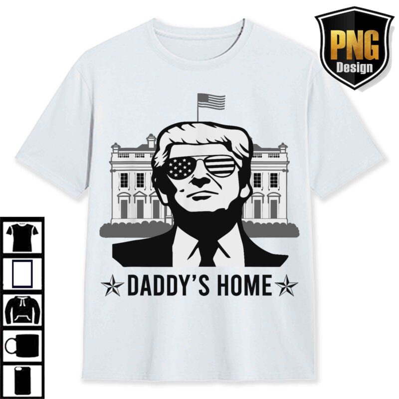 Trump Daddys Home White House Pink Trump 2024, MAGA 2024 Graphic PNG, Trump Digital Download, Donald Pink Preppy Edgy Png 2024