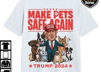 Trump 47th President 2024 PNG, Trump Make Pets Safe Great Again, Trump Cat PNG Download