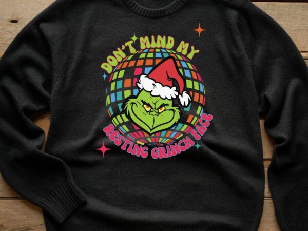 Resting christmas grinch face t shirt design online