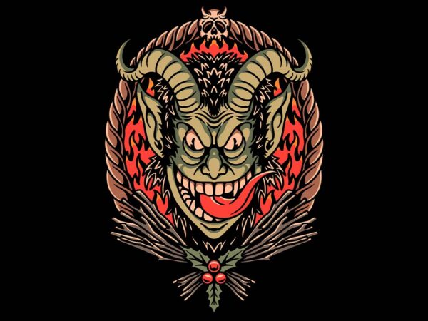 Evil krampus vector clipart