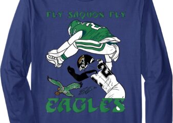 funny Fly Saquon Fly Eagles Barkley The Reverse Hurdle 2024 Long Sleeve T-Shirt