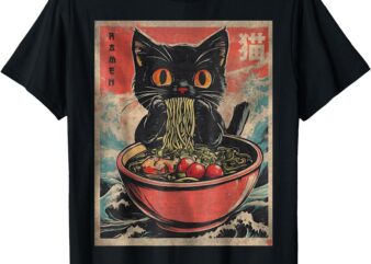 funny graphic tees funny cat ramen anime gifts kawaii stuff T-Shirt