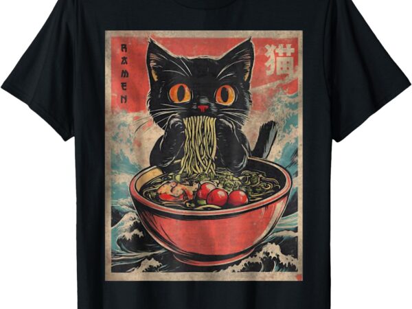 Funny graphic tees funny cat ramen anime gifts kawaii stuff t-shirt