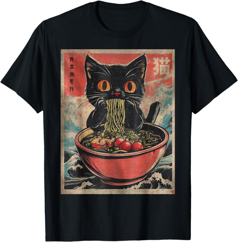 funny graphic tees funny cat ramen anime gifts kawaii stuff T-Shirt