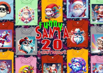 Popular Christmas Santa Claus t-shirt design bundle