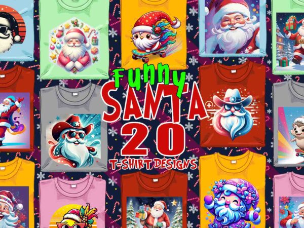 Popular christmas santa claus t-shirt design bundle