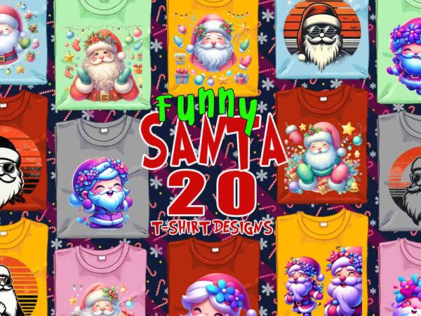 Retro christmas santa claus t-shirt design bundle