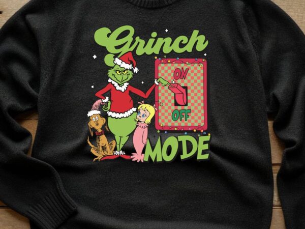 Grinch mode christmas t shirt design template