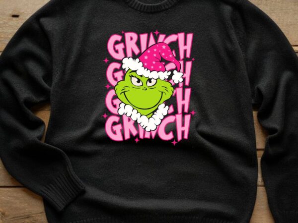 Cute pink grinch t shirt vector file