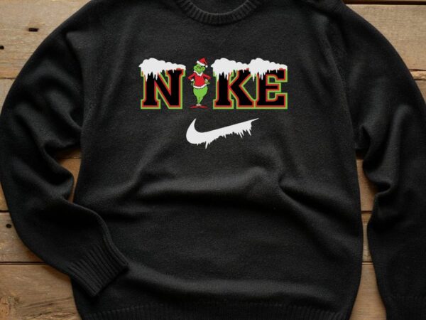 Grinch nike christmas t shirt design template