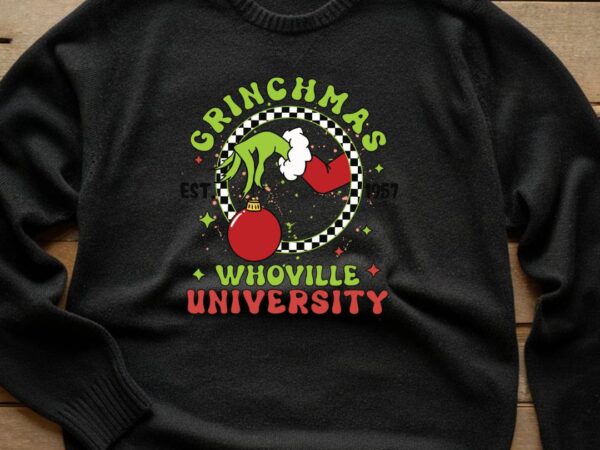 Grincmas university t shirt design template