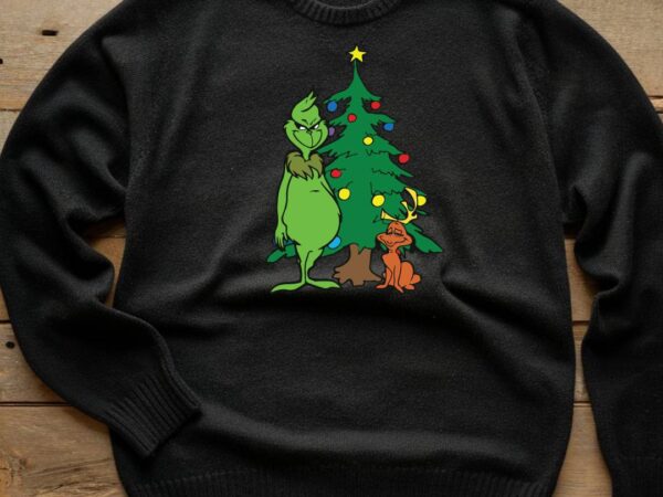 Dog grinchmas t shirt vector illustration