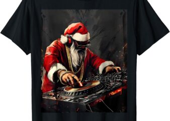 hip hop santa dj christmas T-Shirt