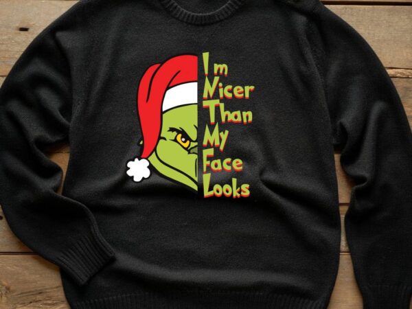 Grinch nicer t shirt design template