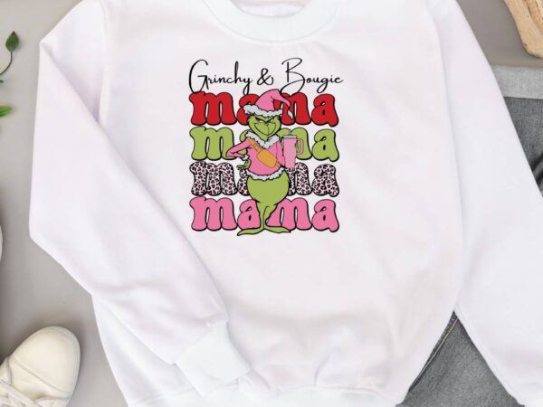 Mama christmas grinch t shirt designs for sale