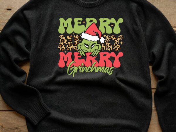 Merry grinchmast t shirt designs for sale