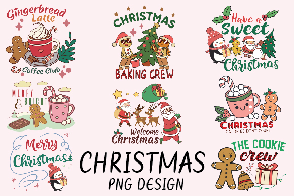 Christmas gingerbread sublimation bundle t shirt vector file