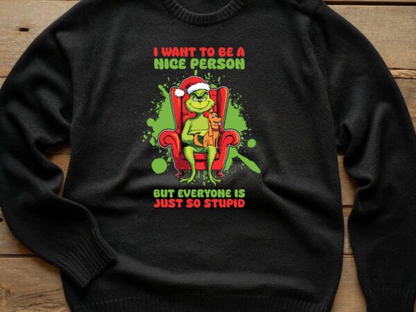 Grinch kids t shirt design template