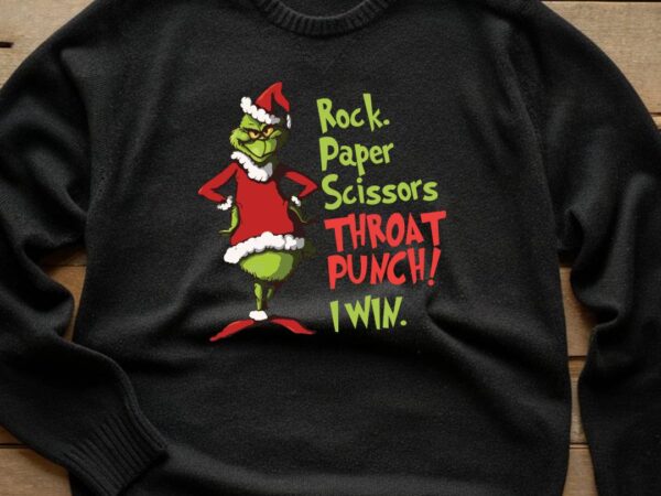 Rock paper grinches t shirt design online