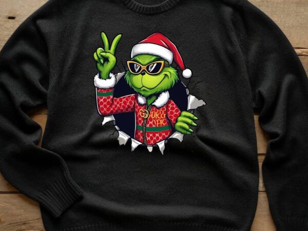 Santa chistmas grinch t shirt template vector