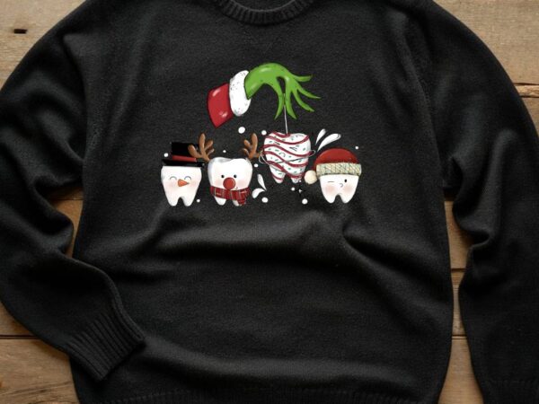 Tooth christmas grinch t shirt designs for sale