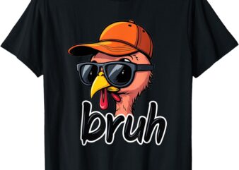 turkey face thanksgiving Bruh Boys Toddler youth man turkey T-Shirt