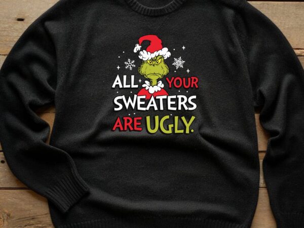 Sweater ugly t shirt template vector