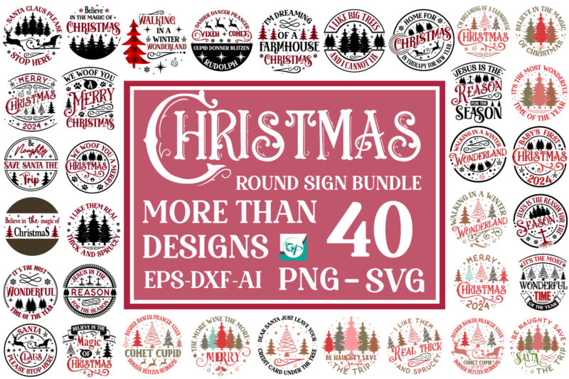 Christmas Round Sign Mega SVG Bundle, Christmas SVG Bundle, Our First Christmas 2024 Svg, Wedding First Christmas Ornament Svg, Baby’s First