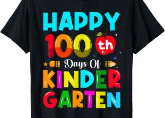 100 Days Of Kindergarten 100th Day Of School Teacher Kids T-Shirt