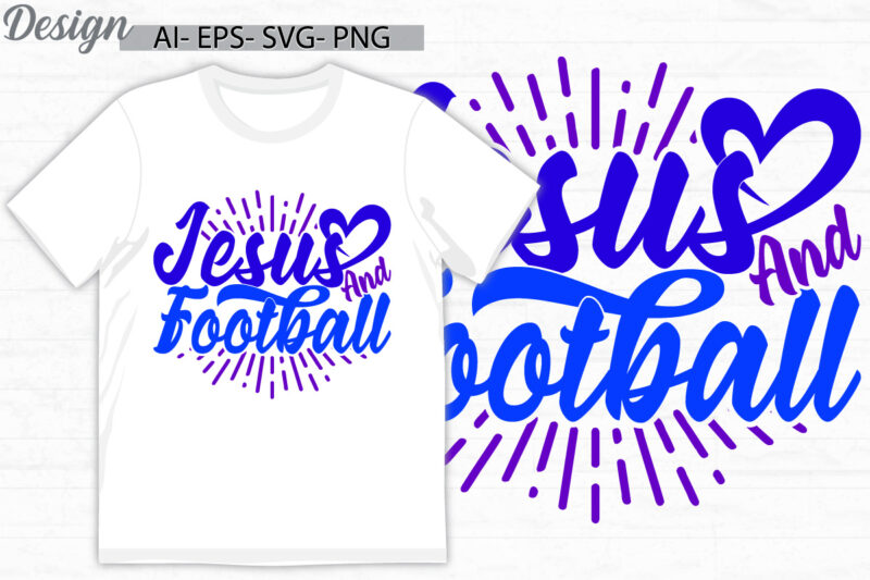 jesus and football typography vintage graphic element, jesus life greeting, jesus and football graphic design