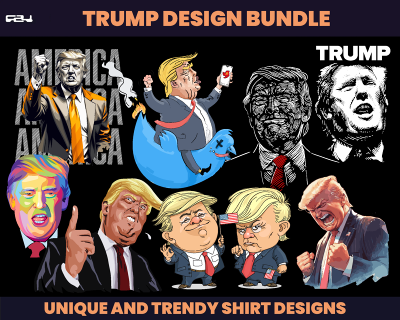 Donald Trump Design Bundle, trump tshirt design, sublimation design, dtf transfer, dtg transfer, graphic tees, png, svg