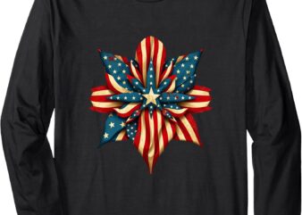 2025 Inauguration Day USA Flower Flag Patriotic Design Long Sleeve T-Shirt