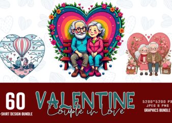 Popular Valentines Day Baby Couple in Love t-shirt design bundle of 60 designs – download instantly bestselling mega bundle