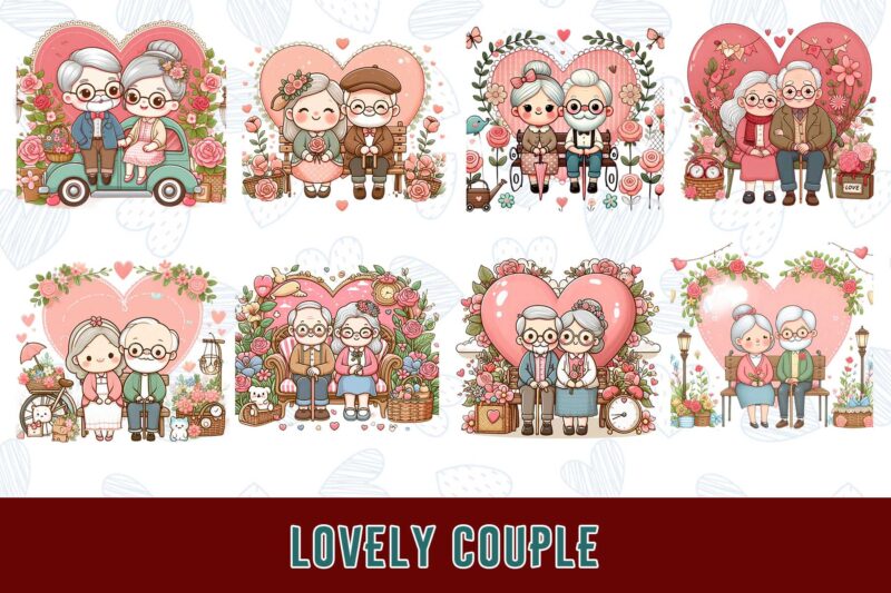 Popular Valentines Day Baby Couple in Love t-shirt design bundle of 60 designs – download instantly bestselling mega bundle