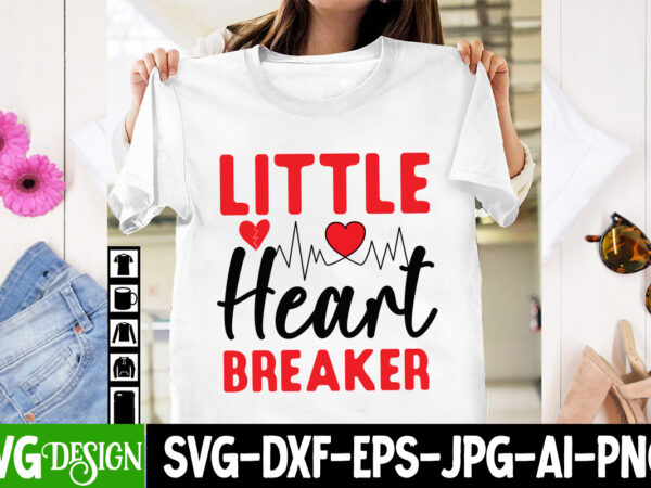 Little heart breaker t-shirt design, little heart breaker svg design , valentine quotes, new quotes, bundle svg, valentine day, love, retro