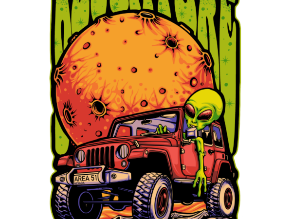 Alien adventure t shirt vector