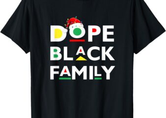 African Dope Black Family Afro Team Santa Matching Christmas T-Shirt