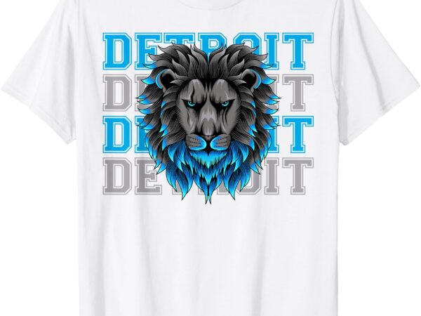 All grit – detroit cool retro lion lovers detroit apparel t-shirt