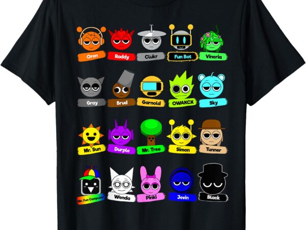 All type of new sprunki 2025 t-shirt