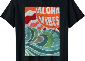 Aloha Vibes Hawaii Sunset Waves T-Shirt