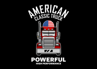 American Truck cartoon t shirt vector