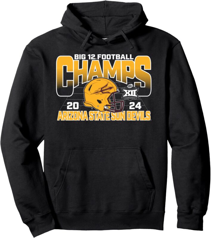 Arizona State Sun Devils Big 12 Champs 2024 Football Helmet Pullover Hoodie