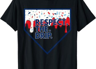 Baseball Home Plate Drip for Boys Ice Cream Spinkle T-Shirt