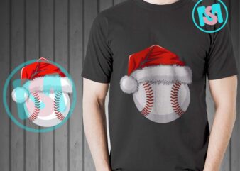 Baseball Santa Hat Christmas SVG, Baseball Christmas SVG