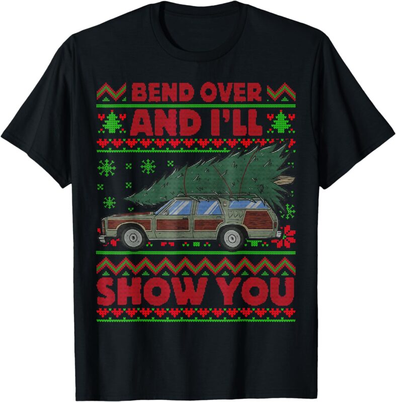 Bend Over And I’ll Show You Ugly Christmas Couple Matching T-Shirt