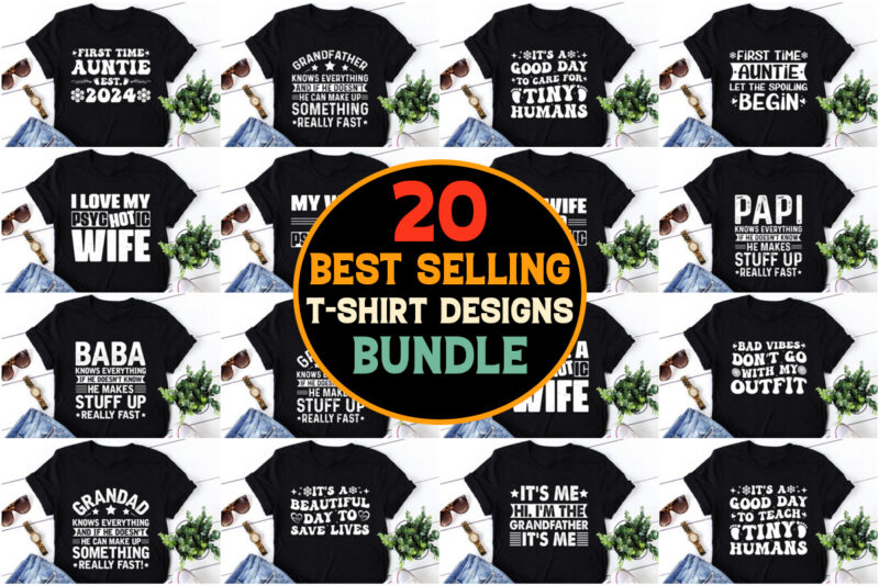 POD Best Selling T-Shirt Design Bundle