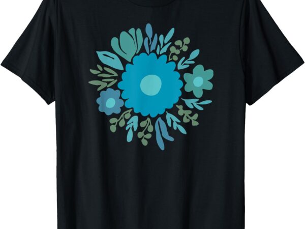 Blue floral bouquet t-shirt