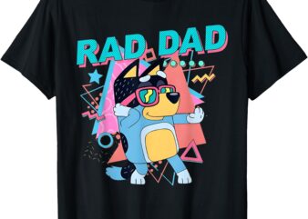 Blue Rad Dad Tan Blue Heeler Bandit Dad Retro Costume Tees T-Shirt