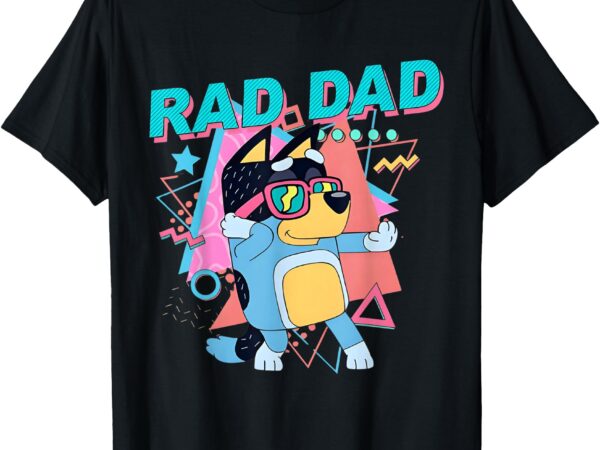 Blue rad dad tan blue heeler bandit dad retro costume tees t-shirt